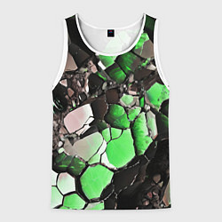 Мужская майка без рукавов Чёрно-зелёный камень