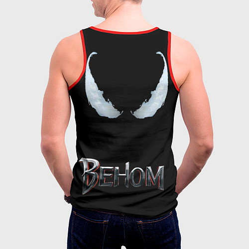 Мужская майка без рукавов Морда Венома с языком / 3D-Красный – фото 4