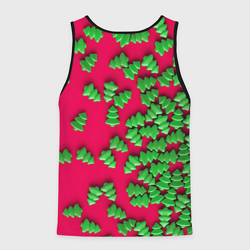 Мужская майка без рукавов Веселые елочки / 3D-Черный – фото 2