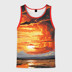 Майка-безрукавка мужская Багровый закат, цвет: 3D-красный