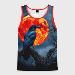Майка-безрукавка мужская Ворон на закате, цвет: 3D-красный