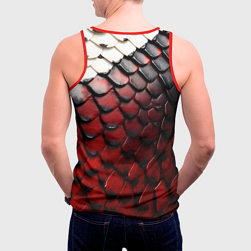 Мужская майка без рукавов Змеиная броня / 3D-Красный – фото 4