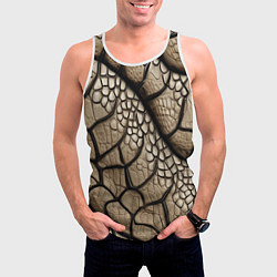Майка-безрукавка мужская Найди змею, цвет: 3D-белый — фото 2