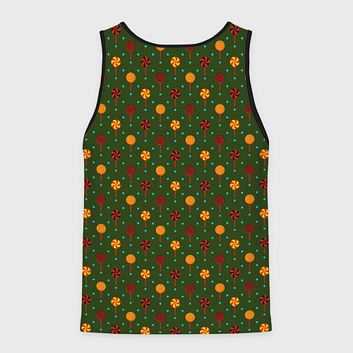 Мужская майка без рукавов Праздничные леденцы / 3D-Черный – фото 2