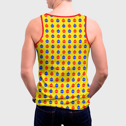 Мужская майка без рукавов Яркие шары / 3D-Красный – фото 4