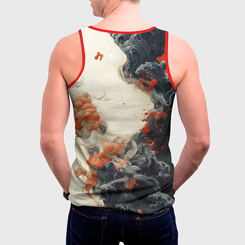Мужская майка без рукавов Череп с жемчужиной во лбу / 3D-Красный – фото 4