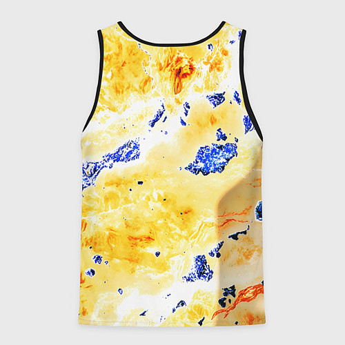 Мужская майка без рукавов Сине-золотая абстракция / 3D-Черный – фото 2
