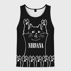 Майка-безрукавка мужская Nirvana: cat rock, цвет: 3D-черный