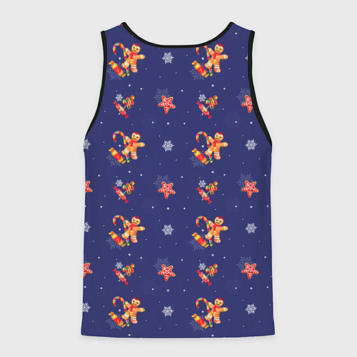 Мужская майка без рукавов Сладости и снег / 3D-Черный – фото 2