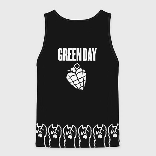 Мужская майка без рукавов Green Day: cat rock / 3D-Черный – фото 2