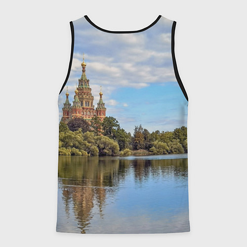 Мужская майка без рукавов Собор святых апостолов Петра и Павла в Петергофе / 3D-Черный – фото 2