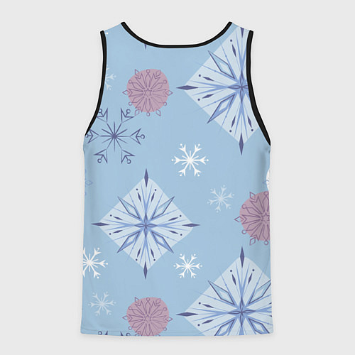 Мужская майка без рукавов Снежинки Эльзы / 3D-Черный – фото 2