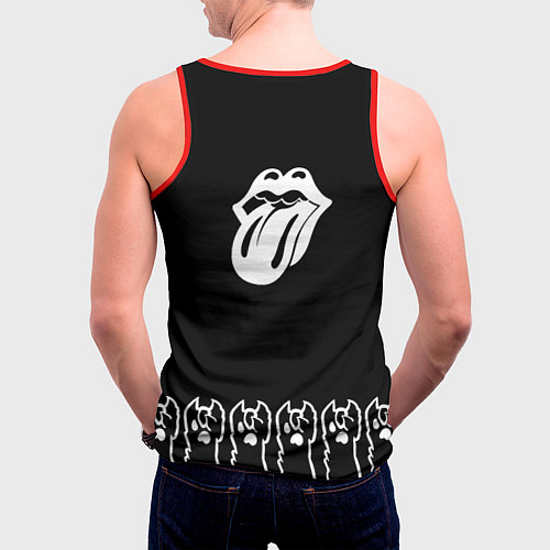 Мужская майка без рукавов Rolling Stones: cat rock / 3D-Красный – фото 4