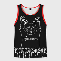Майка-безрукавка мужская Shinedown: cat rock, цвет: 3D-красный