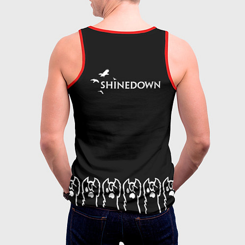 Мужская майка без рукавов Shinedown: cat rock / 3D-Красный – фото 4