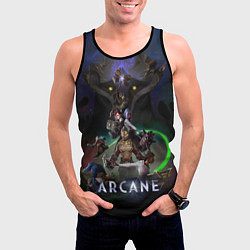 Майка-безрукавка мужская Виктор и герои из Аркейн, цвет: 3D-черный — фото 2