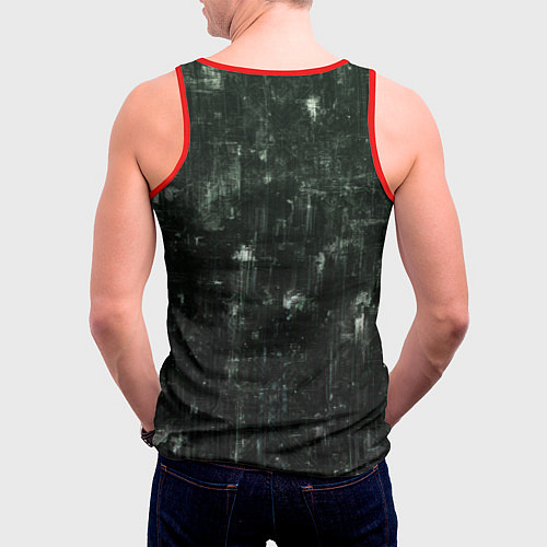 Мужская майка без рукавов Андроид с кибернетическим паттерном / 3D-Красный – фото 4