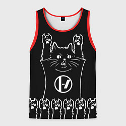 Майка-безрукавка мужская Twenty one pilots: cat rock, цвет: 3D-красный