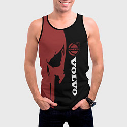 Майка-безрукавка мужская Вольво и череп, цвет: 3D-черный — фото 2