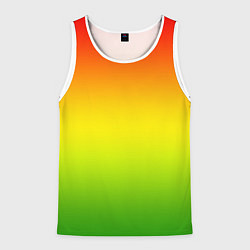 Майка-безрукавка мужская Градиент сочный красно-жёлто-зелёный, цвет: 3D-белый