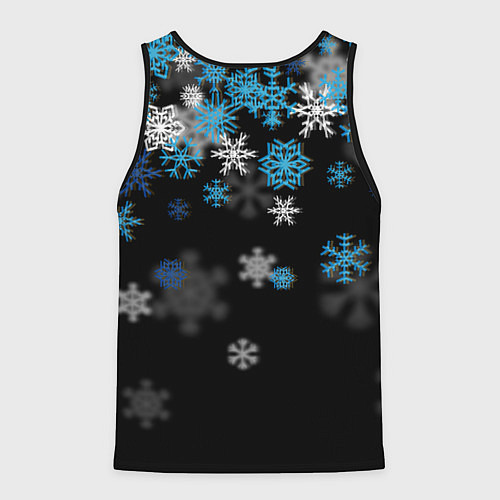 Мужская майка без рукавов Снежинки объемные / 3D-Черный – фото 2