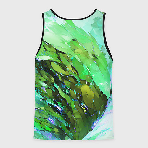 Мужская майка без рукавов Зелёная абстракция / 3D-Черный – фото 2