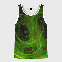 Майка-безрукавка мужская Зелёный дым абстракция, цвет: 3D-белый