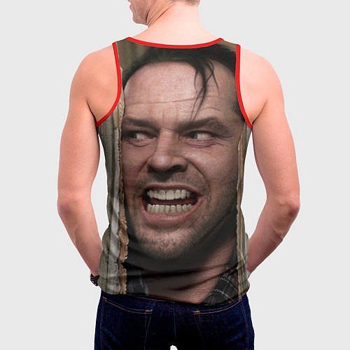 Мужская майка без рукавов The shining - heres johnny / 3D-Красный – фото 4
