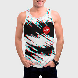 Майка-безрукавка мужская Nasa glitch color, цвет: 3D-белый — фото 2