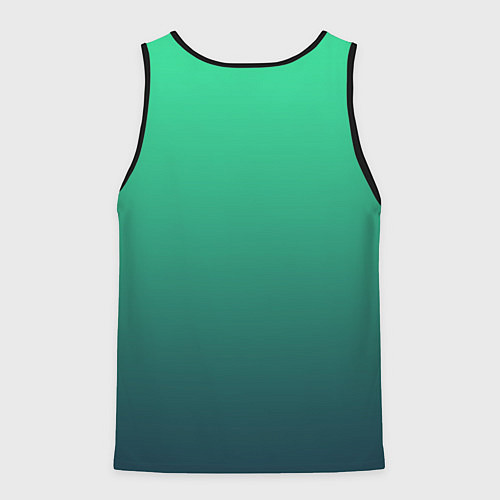 Мужская майка без рукавов Градиент тихоокеанский зелёный / 3D-Черный – фото 2