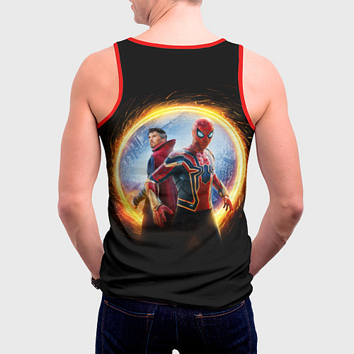 Мужская майка без рукавов Доктор Стрэндж и Человек паук нет пути домой / 3D-Красный – фото 4