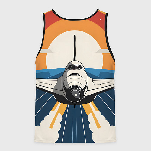 Мужская майка без рукавов Скоростной ретро самолет / 3D-Черный – фото 2
