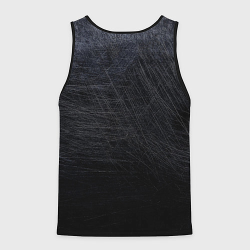 Мужская майка без рукавов Батя - тёмная сталь / 3D-Черный – фото 2