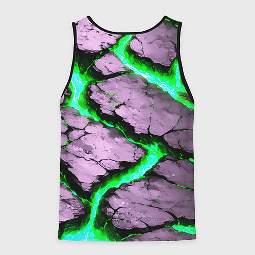 Мужская майка без рукавов Треснувший камень зелёный / 3D-Черный – фото 2