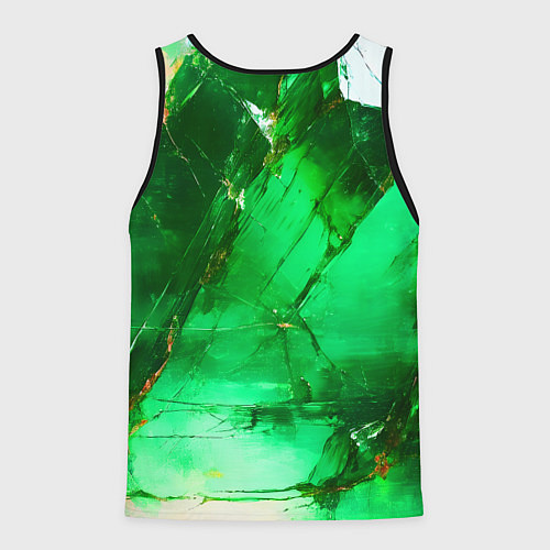Мужская майка без рукавов Зелёное треснувшее стекло / 3D-Черный – фото 2
