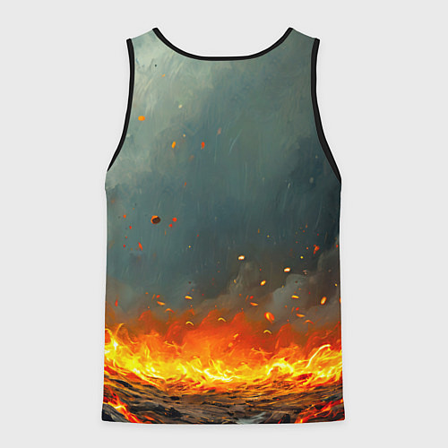 Мужская майка без рукавов Гусь в огне / 3D-Черный – фото 2