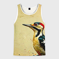 Майка-безрукавка мужская Большой дятел, цвет: 3D-белый