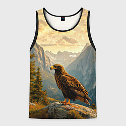 Майка-безрукавка мужская Орел в горах, цвет: 3D-черный