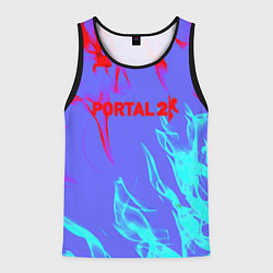 Мужская майка без рукавов Portal 2 neon flame steel