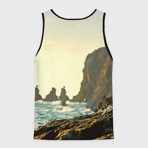 Мужская майка без рукавов Морская чайка / 3D-Черный – фото 2