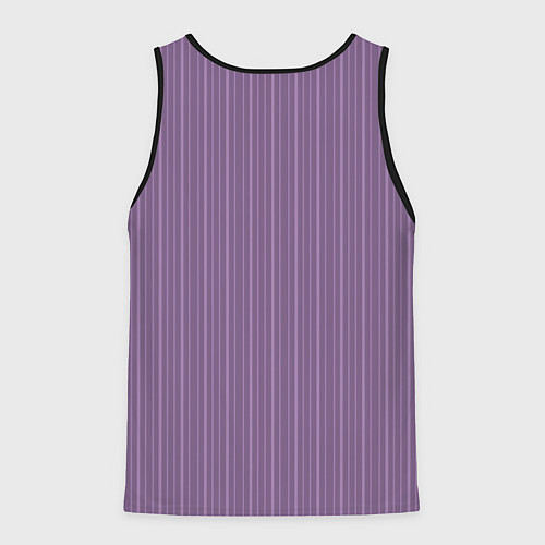 Мужская майка без рукавов Серо-фиолетовый в тонкую полоску / 3D-Черный – фото 2