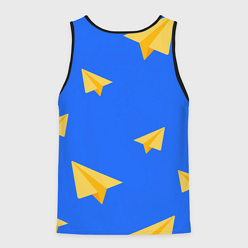 Мужская майка без рукавов Желтый самолетик / 3D-Черный – фото 2