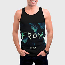 Майка-безрукавка мужская Извне на фоне леса, цвет: 3D-черный — фото 2