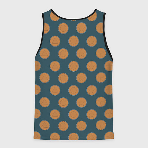 Мужская майка без рукавов Игра в кальмара печенье / 3D-Черный – фото 2