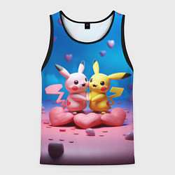Майка-безрукавка мужская Влюбленные Пикачу, цвет: 3D-черный