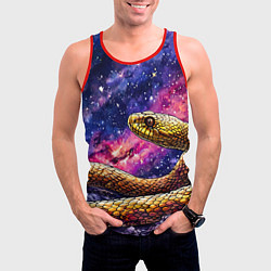 Майка-безрукавка мужская Змея в космосе, цвет: 3D-красный — фото 2
