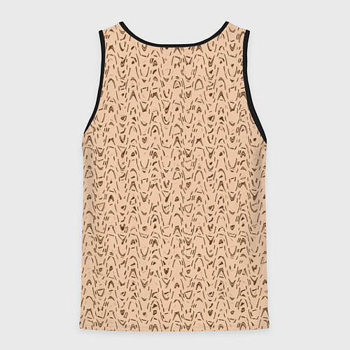 Мужская майка без рукавов Телесный бежевый паттерн / 3D-Черный – фото 2