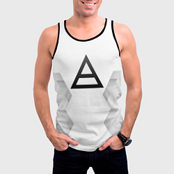 Майка-безрукавка мужская Thirty Seconds to Mars white poly, цвет: 3D-черный — фото 2