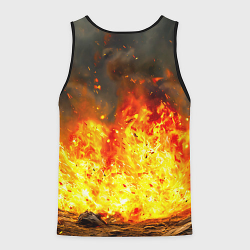 Мужская майка без рукавов Буйвол в огне / 3D-Черный – фото 2