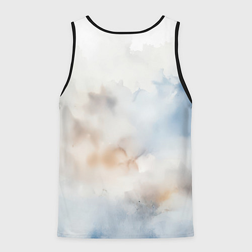 Мужская майка без рукавов Русский солдат и синий герб РФ / 3D-Черный – фото 2